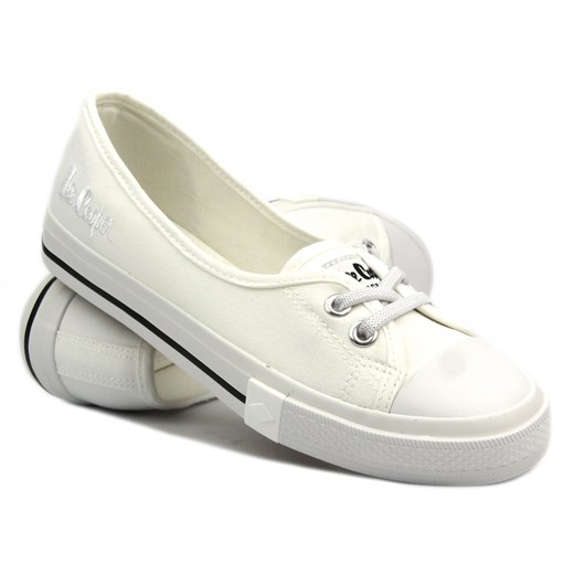 Trampki damskie a la balerinki - Lee Cooper LCW-23-31-1791L, białe ze sklepu ulubioneobuwie w kategorii Balerinki - zdjęcie 178998938