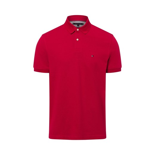 Tommy Hilfiger Męska koszulka polo Mężczyźni Bawełna czerwony jednolity ze sklepu vangraaf w kategorii T-shirty męskie - zdjęcie 178999465