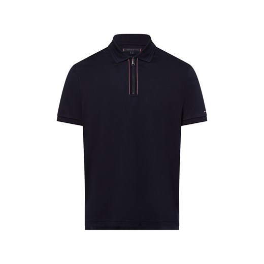 Tommy Hilfiger Męska koszulka polo Mężczyźni Bawełna granatowy jednolity ze sklepu vangraaf w kategorii T-shirty męskie - zdjęcie 178999488