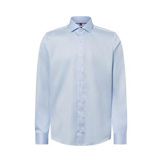 Finshley & Harding Męska koszula biznesowa - non-iron Mężczyźni Slim Fit Bawełna jasnoniebieski jednolity ze sklepu vangraaf w kategorii Koszule męskie - zdjęcie 178999518