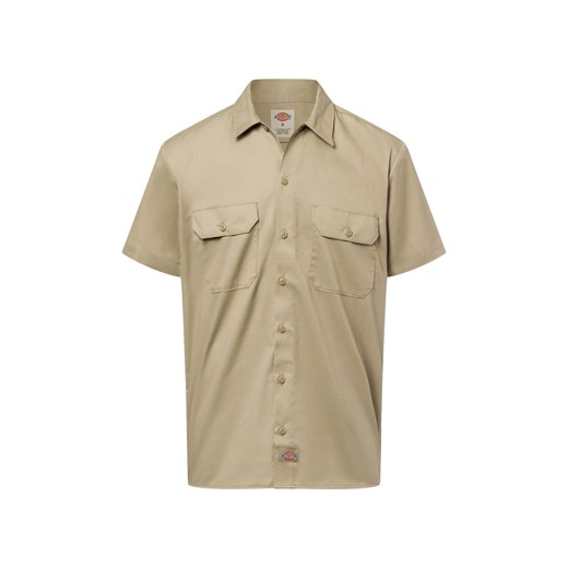 Dickies Męska koszula rekreacyjna z krótkim rękawem - Koszula robocza Mężczyźni Regular Fit khaki jednolity ze sklepu vangraaf w kategorii Koszule męskie - zdjęcie 178999566