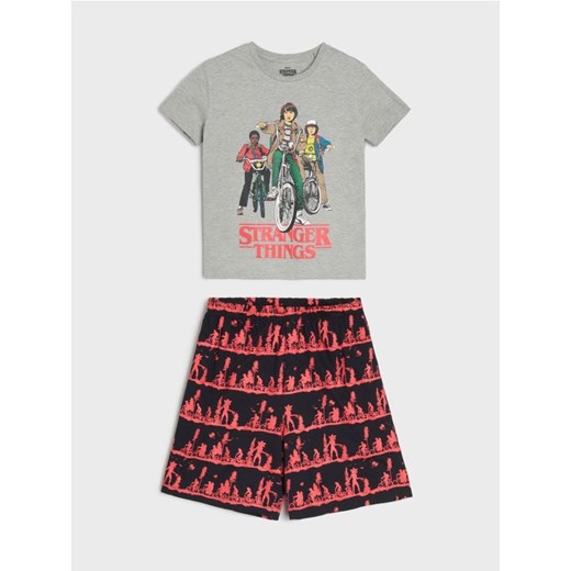 Sinsay - Piżama dwuczęściowa z domieszką wiskozy Stranger Things - szary ze sklepu Sinsay w kategorii Piżamy dziecięce - zdjęcie 178999729