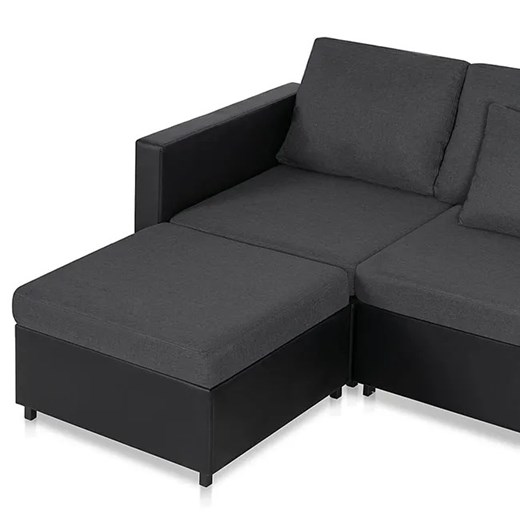 4-osobowa rozkładana czarna sofa z ciemnoszarymi poduszkami - Arbre 4Q Elior One Size Edinos.pl