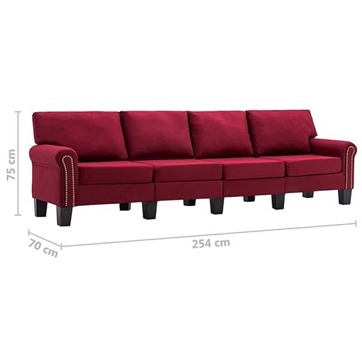 Czteroosobowa czerwona sofa - Alaia 4X Elior One Size Edinos.pl