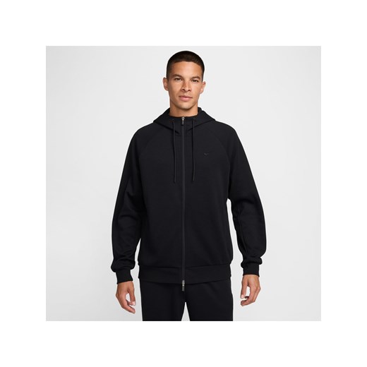 Męska funkcjonalna bluza z kapturem, zamkiem na całej długości i ochroną przed promieniowaniem UV Dri-FIT Nike Primary Fleece - Czerń ze sklepu Nike poland w kategorii Bluzy męskie - zdjęcie 179002577