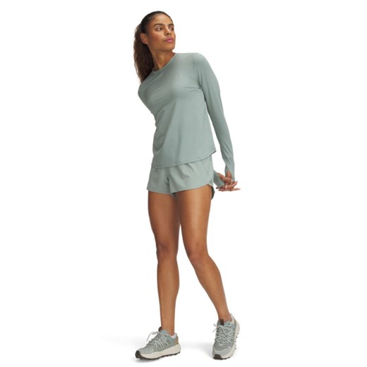 Damskie spodenki do biegania Under Armour UA Launch Pro 3\'\' Shorts - zielone ze sklepu Sportstylestory.com w kategorii Szorty - zdjęcie 179003117