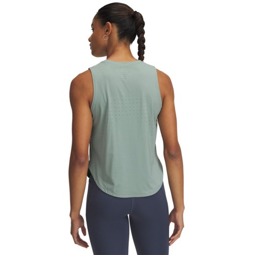 Damski top do biegania Under Armour UA Launch Elite Tank - zielony ze sklepu Sportstylestory.com w kategorii Bluzki damskie - zdjęcie 179003136