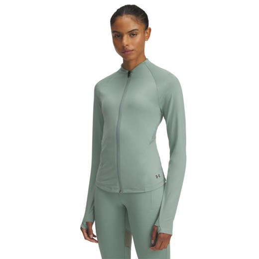 Damski longsleeve treningowy Under Armour Vanish Elite Vent FZ - zielony ze sklepu Sportstylestory.com w kategorii Bluzki damskie - zdjęcie 179003139