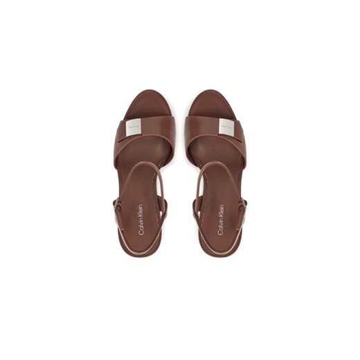 Calvin Klein Sandały Heel Sandal 85 W/Ck Hw - Lth HW0HW02485 Brązowy Calvin Klein 37 MODIVO