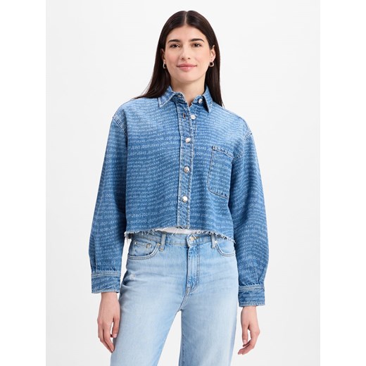 Joop Jeans Damska kurtka dżinsowa - Udela Kobiety Bawełna light stone wzorzysty ze sklepu vangraaf w kategorii Kurtki damskie - zdjęcie 179009228