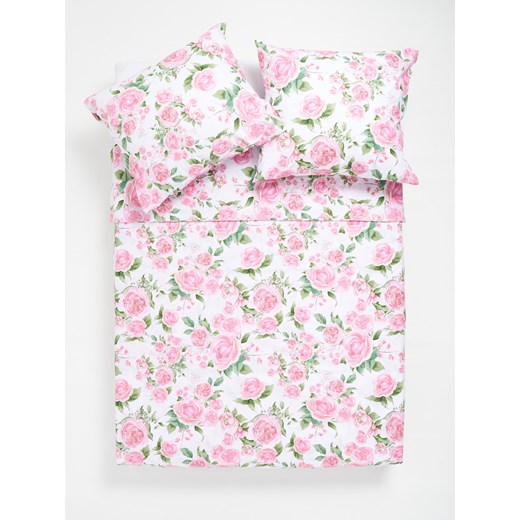 Sinsay - Komplet pościeli w kwiaty - różowy Sinsay One Size Sinsay