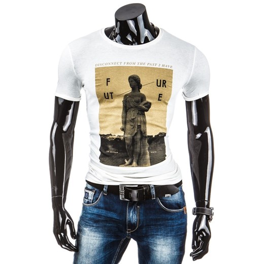 Koszulka męska z krótkim rękawem (rx1450) - Biały dstreet bialy bawełna