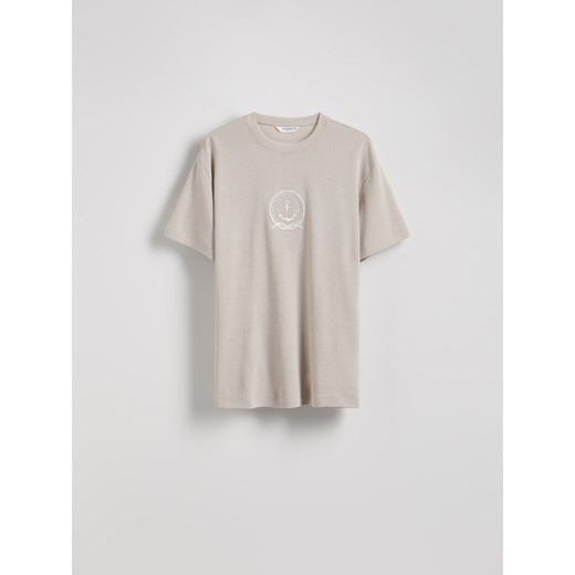 Reserved - T-shirt regular z nadrukiem - beżowy Reserved M Reserved