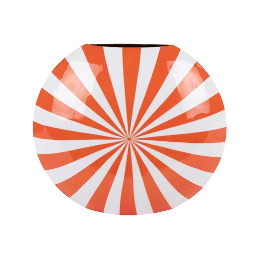 Present Time Wazon &quot;Candy Swirl&quot; w kolorze pomarańczowo-białym - wys. 35 cm ze sklepu Limango Polska w kategorii Wazony - zdjęcie 179016238