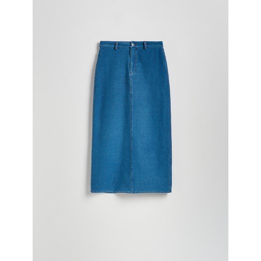 Reserved - Spódnica midi - indigo jeans ze sklepu Reserved w kategorii Spódnice - zdjęcie 179017905