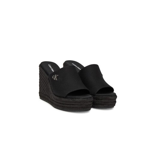Espadryle damskie Calvin Klein casual z tkaniny na koturnie 