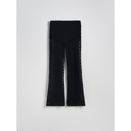 Reserved - Dzianinowe spodnie flare - czarny Reserved L Reserved
