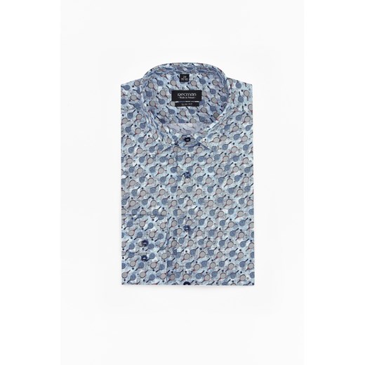 KOSZULA DAVIS 2890 DŁUGI RĘKAW SLIM FIT NIEBIESKI ze sklepu Recman w kategorii Koszule męskie - zdjęcie 179026805