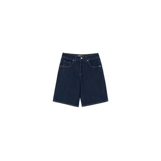 Cropp - Granatowe jeansowe szorty - granatowy ze sklepu Cropp w kategorii Szorty - zdjęcie 179026867