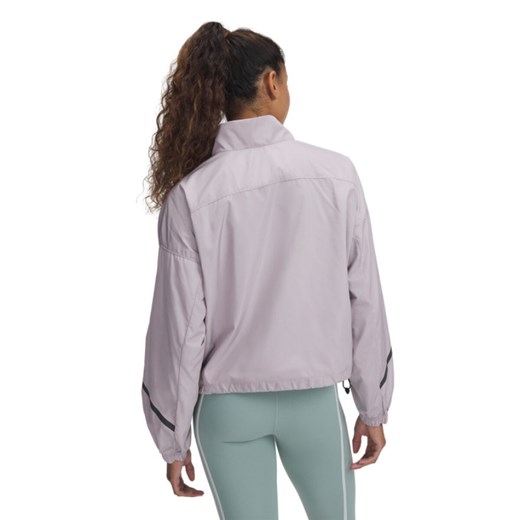 Damska kurtka wiatrówka Under Armour Unstoppable Woven Sheen Jkt - beżowa ze sklepu Sportstylestory.com w kategorii Kurtki damskie - zdjęcie 179028109