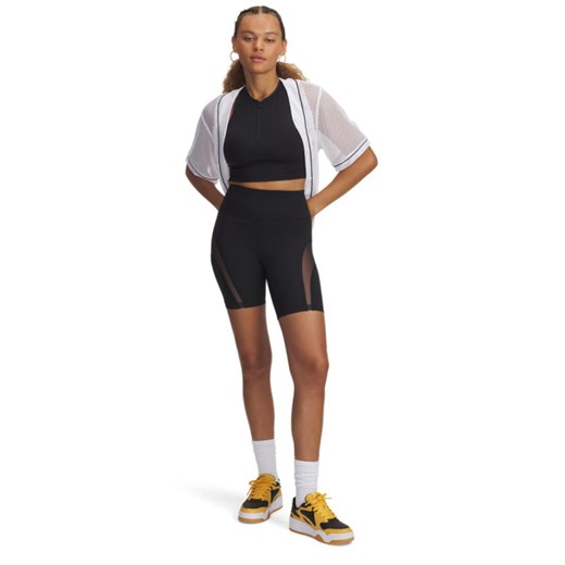Damskie spodenki treningowe Under Armour Meridian Mesh 7in Short - czarne ze sklepu Sportstylestory.com w kategorii Szorty - zdjęcie 179028118