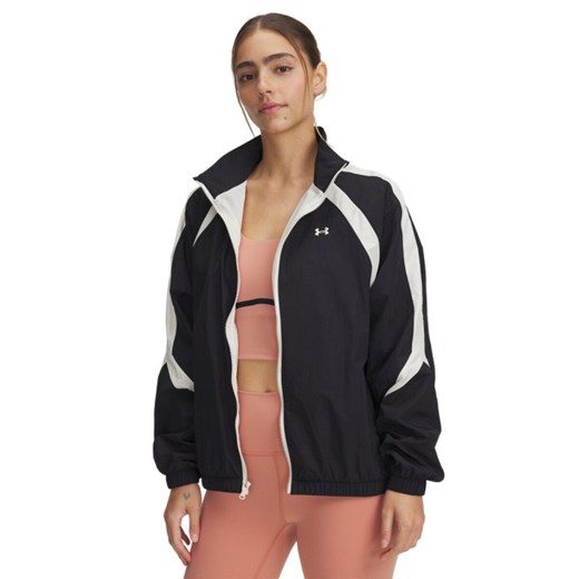Damska kurtka wiatrówka Under Armour Icon Crinkle Track Jacket - czarne ze sklepu Sportstylestory.com w kategorii Kurtki damskie - zdjęcie 179028138