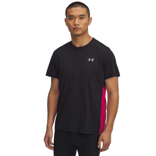 Męska koszulka do biegania Under Armour UA Trail Run Zip SS - czarna ze sklepu Sportstylestory.com w kategorii T-shirty męskie - zdjęcie 179028165