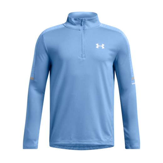 Chłopięcy longsleeve treningowy Under Armour UA Tech Utility 1/4 Zip - niebieski ze sklepu Sportstylestory.com w kategorii T-shirty chłopięce - zdjęcie 179028239