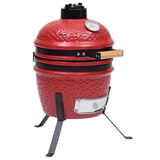 Czerwony ceramiczny grill z pokrywą D0-G13 ze sklepu Edinos.pl w kategorii Ogród i taras - zdjęcie 179028305