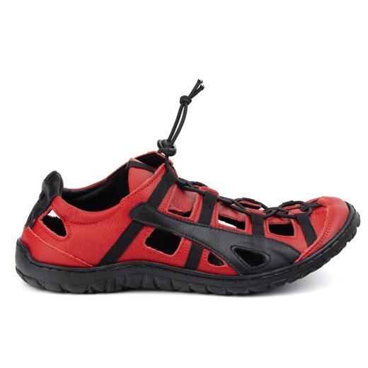 Buty męskie skórzane przewiewne rowerowe 262KZ czerwone ze sklepu butyolivier w kategorii Półbuty męskie - zdjęcie 179028387