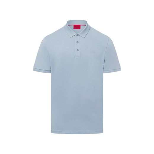 HUGO Męska koszulka polo - Donos Mężczyźni Bawełna jasnoniebieski jednolity ze sklepu vangraaf w kategorii T-shirty męskie - zdjęcie 179034765