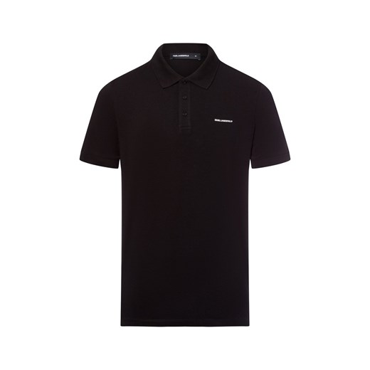 KARL LAGERFELD Męska koszulka polo Mężczyźni Bawełna czarny jednolity ze sklepu vangraaf w kategorii T-shirty męskie - zdjęcie 179034769