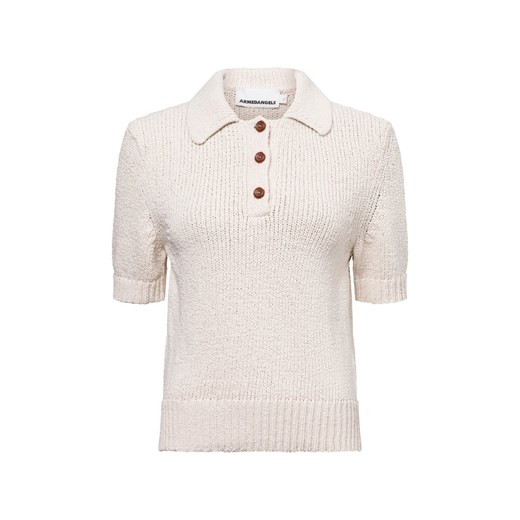 ARMEDANGELS Sweter damski z krótkim rękawem - Aanya Kobiety piaskowy jednolity ze sklepu vangraaf w kategorii Swetry damskie - zdjęcie 179034787