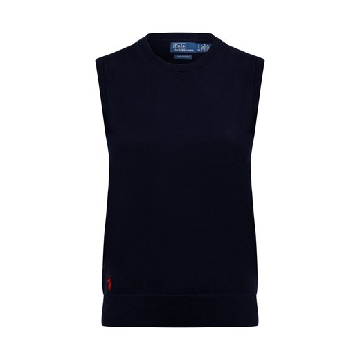 Polo Ralph Lauren Sweter damski z dzianiny Kobiety Bawełna granatowy jednolity ze sklepu vangraaf w kategorii Kamizelki damskie - zdjęcie 179034797