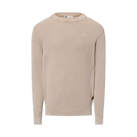 G-Star RAW Męski sweter z dzianiny Mężczyźni Bawełna beżowy wypukły wzór tkaniny ze sklepu vangraaf w kategorii Swetry męskie - zdjęcie 179034799