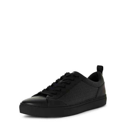 HUGO Męskie buty casual - Morrie_Tenn_mono_N Mężczyźni Sztuczne włókno czarny wzorzysty ze sklepu vangraaf w kategorii Trampki męskie - zdjęcie 179034826