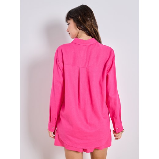 Sinsay - Wiskozowa koszula z kołnierzykiem - różowy Sinsay XL Sinsay