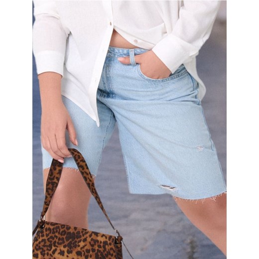 Sinsay - Szorty jeansowe high waist PLUS SIZE - niebieski ze sklepu Sinsay w kategorii Szorty - zdjęcie 179036208