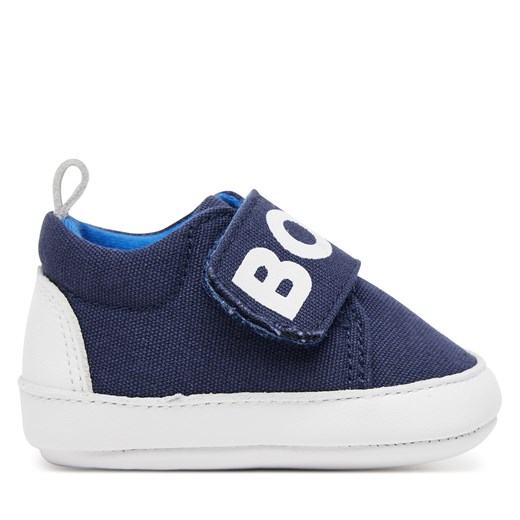 BOSS HUGO półbuty dziecięce na rzepy granatowe 