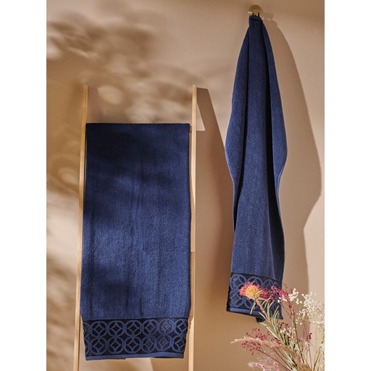 Sinsay - Ręcznik bawełniany - granatowy Sinsay One Size Sinsay