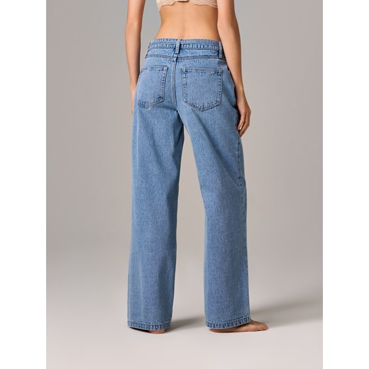 Jeansy damskie Sinsay niebieskie bawełniane 