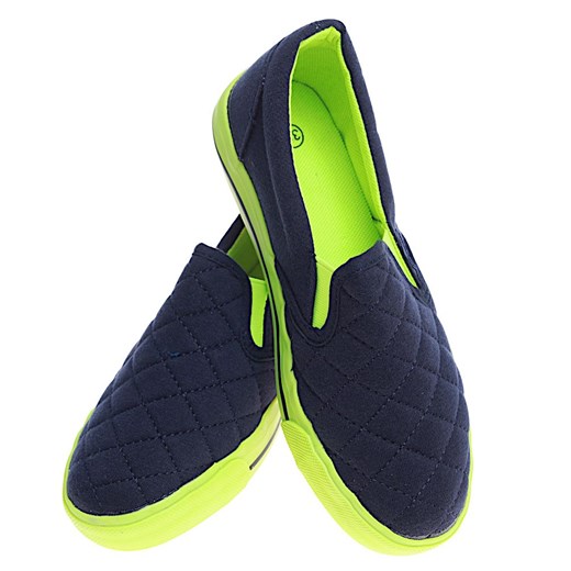 Granatowo zielone dziewczęce tenisówki /D6-3 15901 T079/ ze sklepu Pantofelek24.pl w kategorii Trampki dziecięce - zdjęcie 179042266
