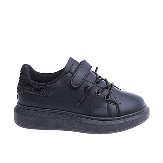 Czarne dziewczęce sneakersy na platformie /E7-3 14765 T513/ ze sklepu Pantofelek24.pl w kategorii Trampki dziecięce - zdjęcie 179042609