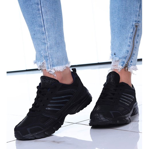 Lekkie czarne damskie buty sportowe BL Navy /G4-2 15137 T341/ ze sklepu Pantofelek24.pl w kategorii Buty sportowe damskie - zdjęcie 179045886
