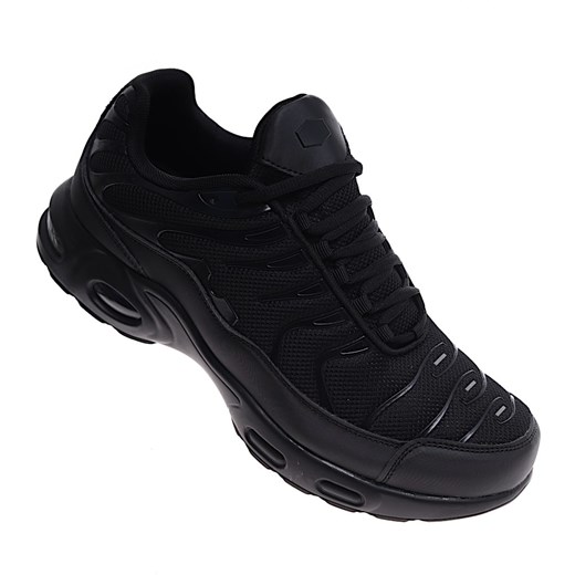 Czarne sznurowane męskie buty sportowe /G4-1 16695 T687/ Pantofelek24 45 Pantofelek24.pl