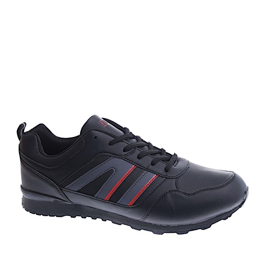 Sznurowane czarne buty sportowe /E7-1 15099 T484/ ze sklepu Pantofelek24.pl w kategorii Trampki męskie - zdjęcie 179047818