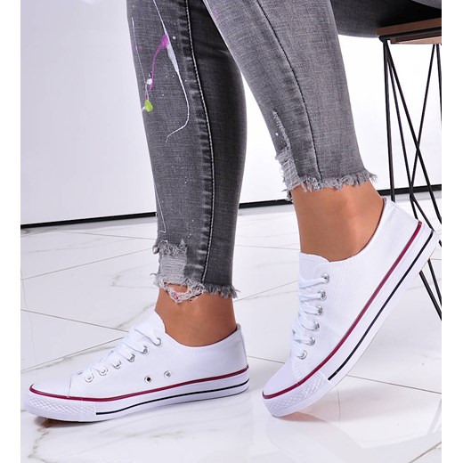 Wsuwane białe buty sportowe /G3-3 12169 T390/ ze sklepu Pantofelek24.pl w kategorii Trampki damskie - zdjęcie 179047855