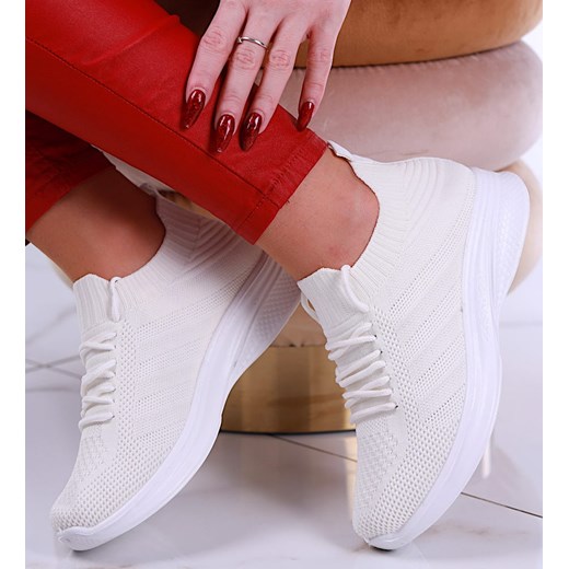 Sportowe buty damskie Ecru /F3-3 13318  T292/ ze sklepu Pantofelek24.pl w kategorii Buty sportowe damskie - zdjęcie 179047876