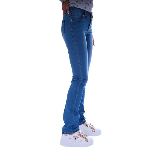 Granatowe spodnie damskie z jeansu /H2 UB853 G146/ ze sklepu Pantofelek24.pl w kategorii Jeansy damskie - zdjęcie 179048088