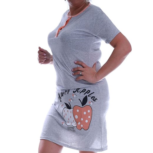 Szara koszula nocna z truskawkami Size Plus /H2-K38 P56 202/ ze sklepu Pantofelek24.pl w kategorii Koszule nocne - zdjęcie 179048799
